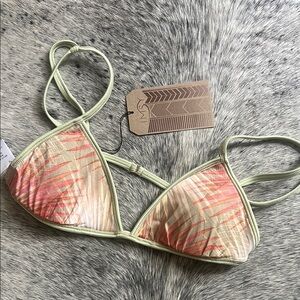 Kanu Surf Pink and Green Bikini Top Swimwear